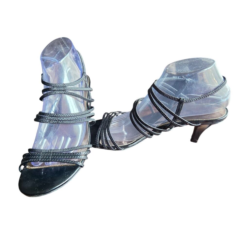 Black Strappy Heel Dress Shoes Size 9.5